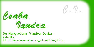 csaba vandra business card